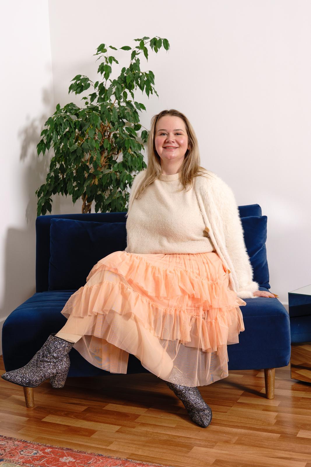 Jupe en maille - Peach Mousse