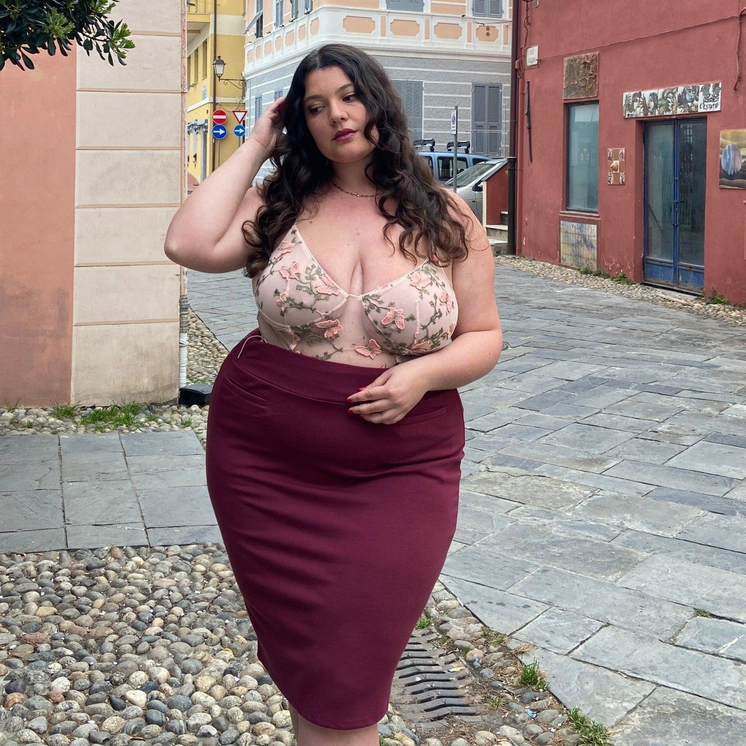 Jupe crayon - Burgundy