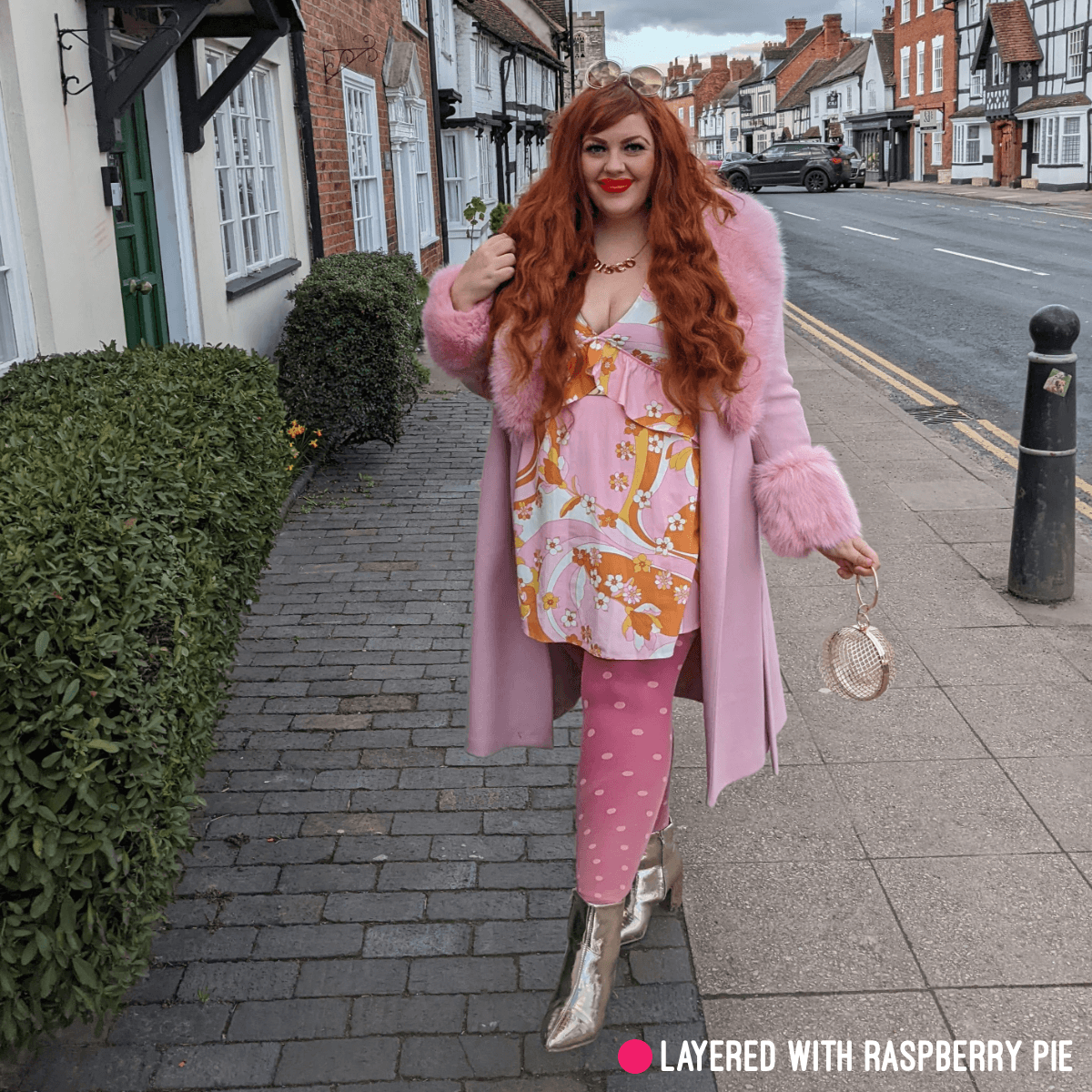 Collants à pois - Abricot