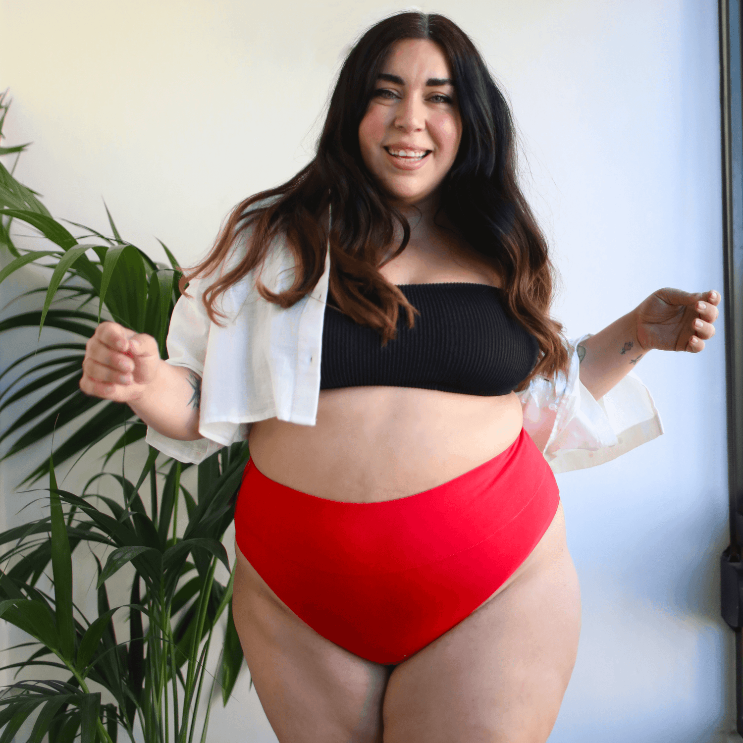 Culotte à jambe haute en coton biologique - Lobster