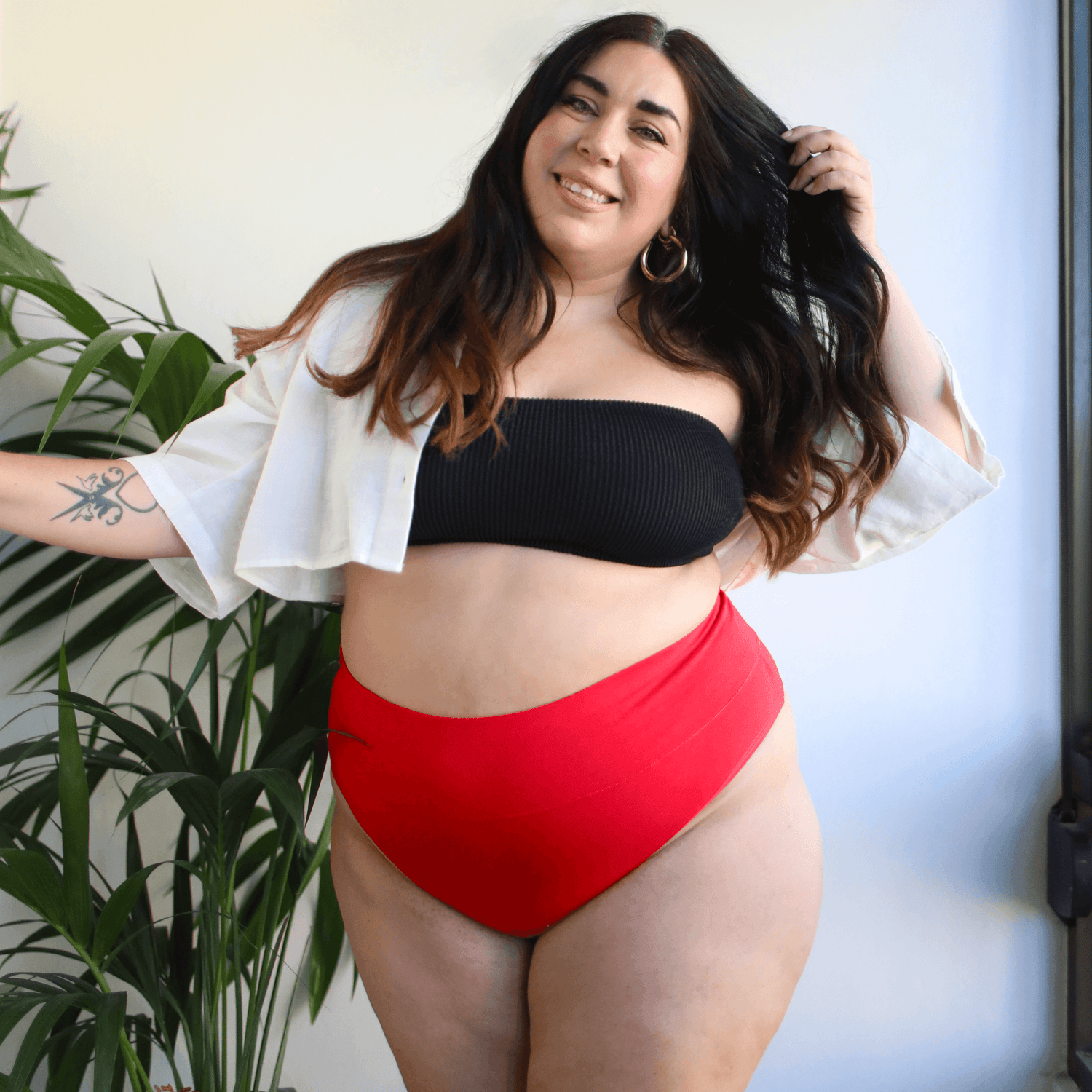 Culotte à jambe haute en coton biologique - Lobster