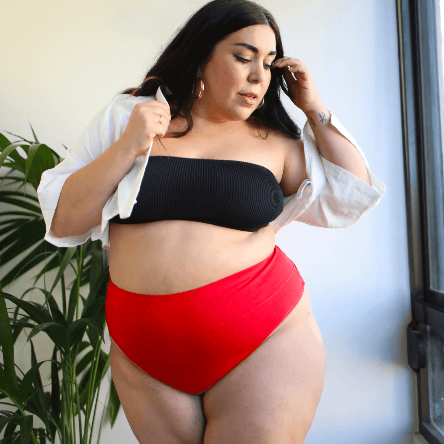 Culotte à jambe haute en coton biologique - Lobster