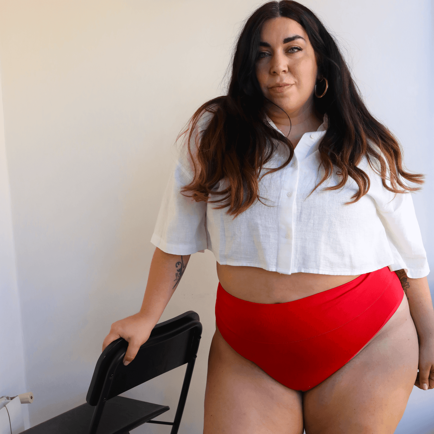 Culotte à jambe haute en coton biologique - Lobster