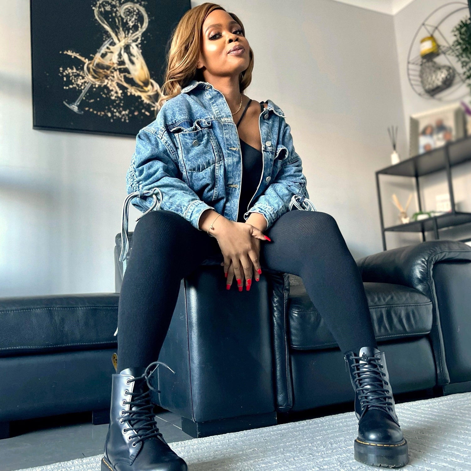 Collants en cachemire côtelés