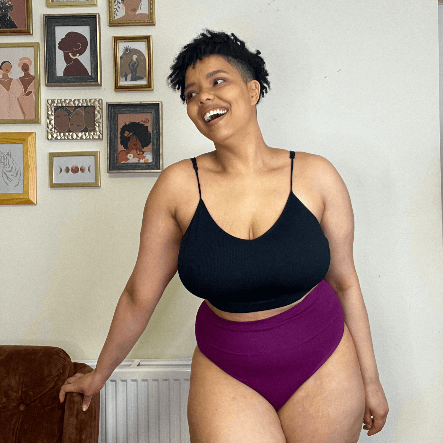 Culotte haute en coton biologique - Figgy Pudding