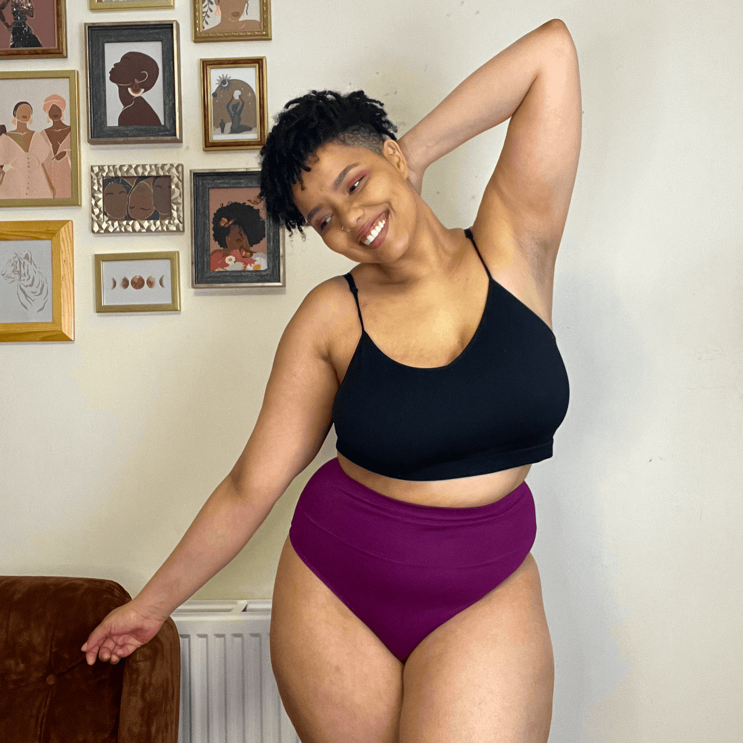 Culotte haute en coton biologique - Figgy Pudding