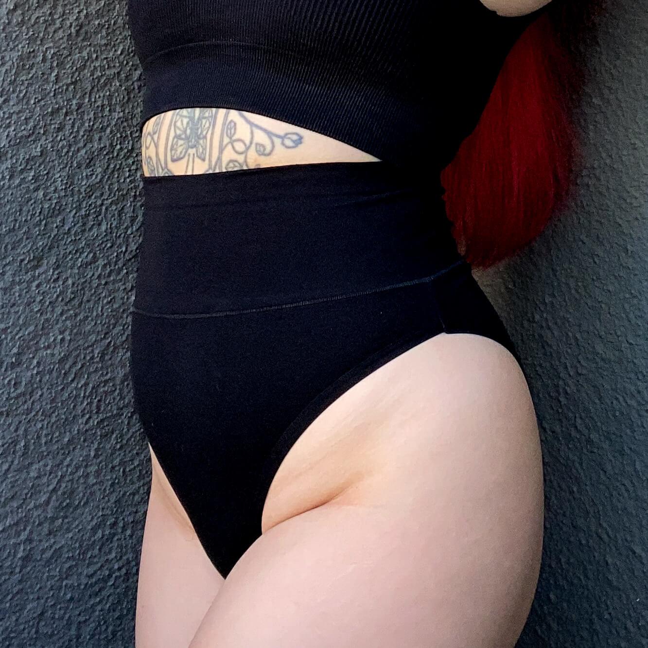 Culotte super haute en coton biologique - Noir