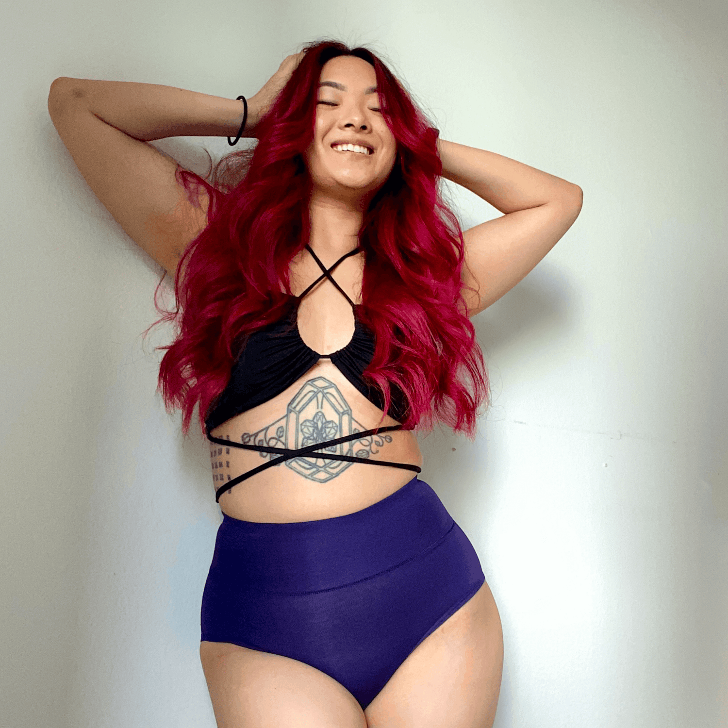 Culotte intégrale en coton biologique - Suffragette Purple