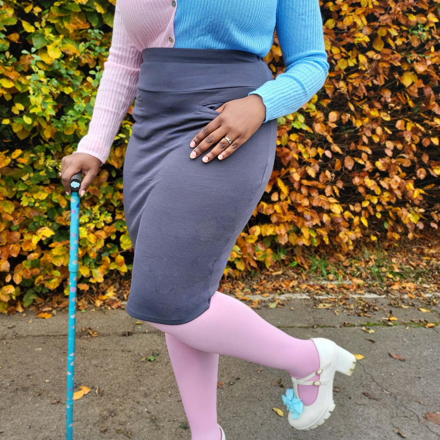 Jupe crayon - Gris ardoise