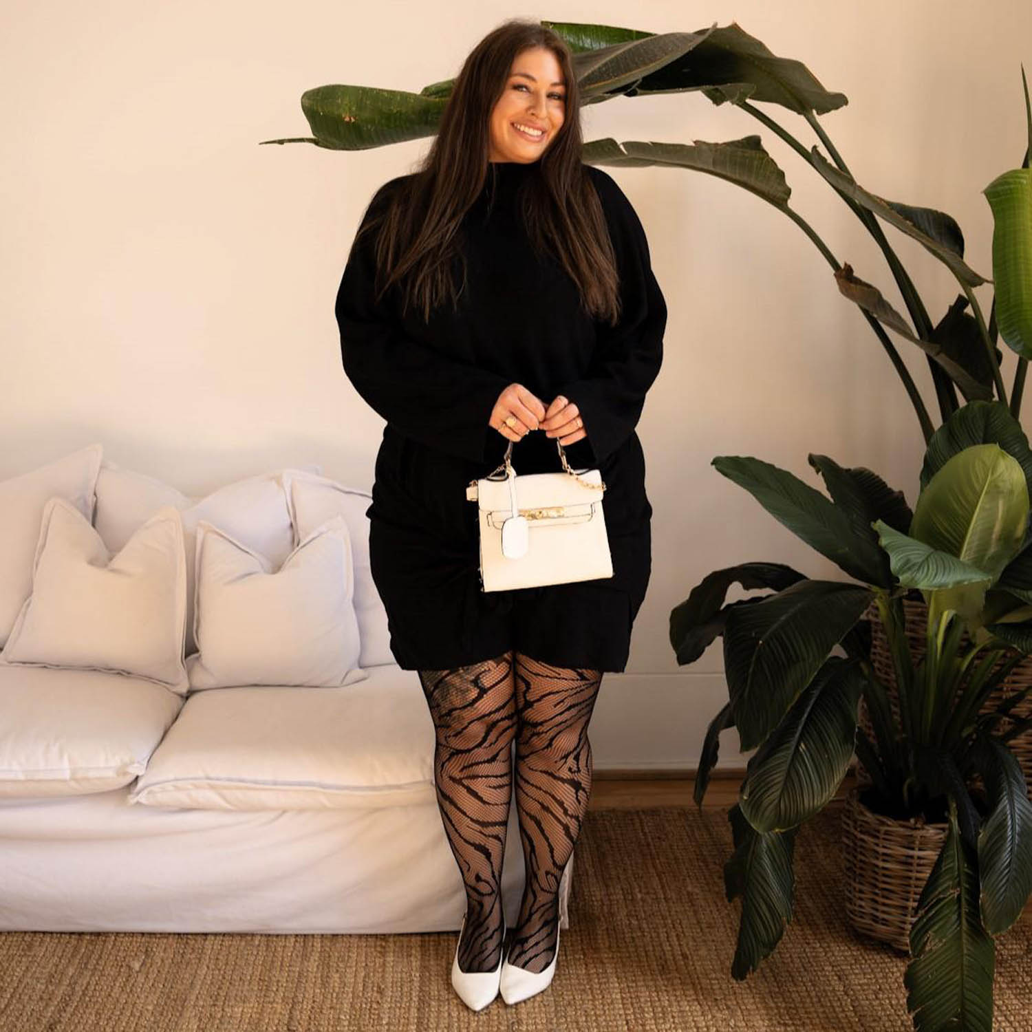 Feline Myself - Calze a rete a righe tigrate