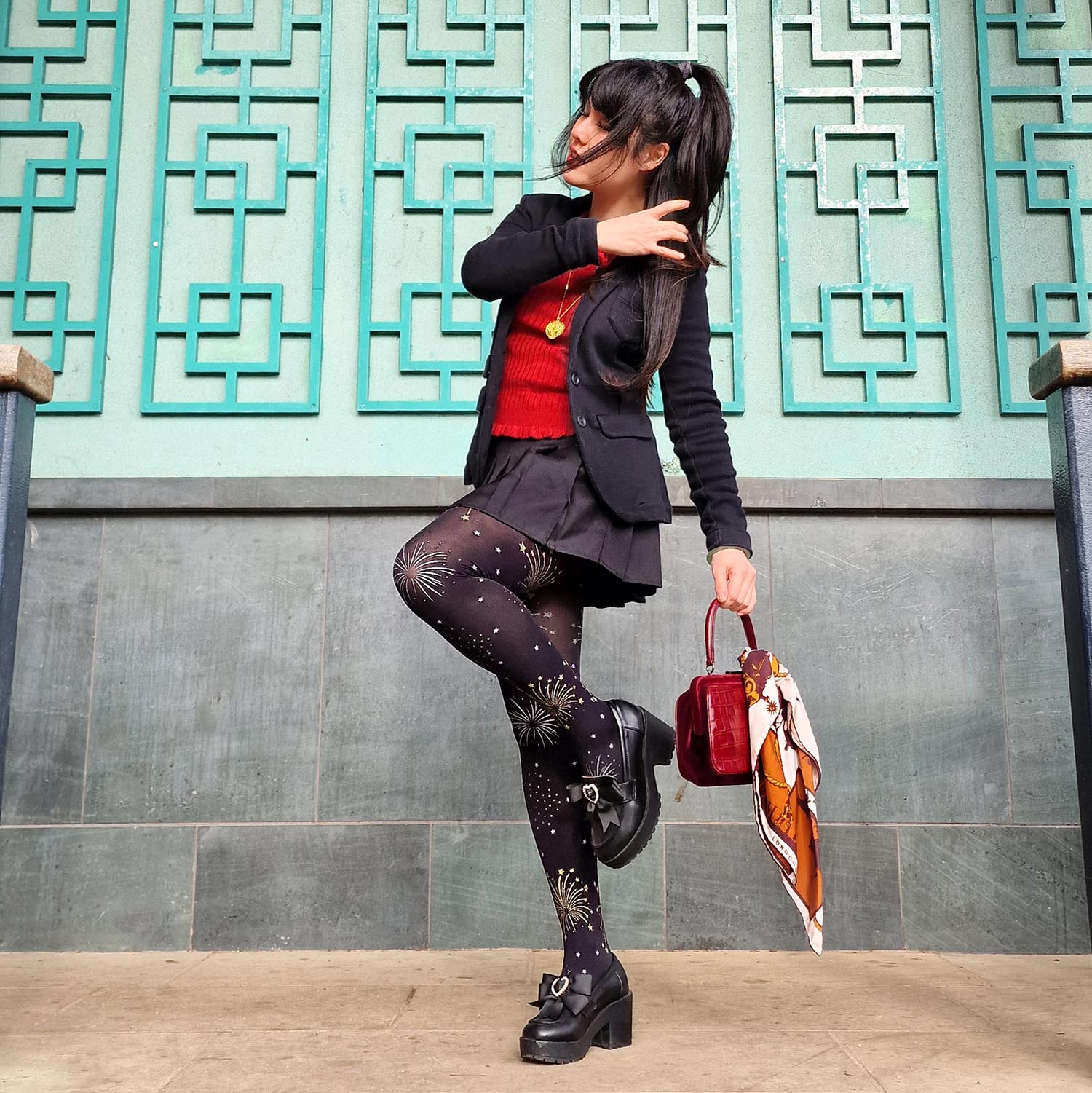 Collant coprenti 80 denari - Fuochi d'artificio glitterati