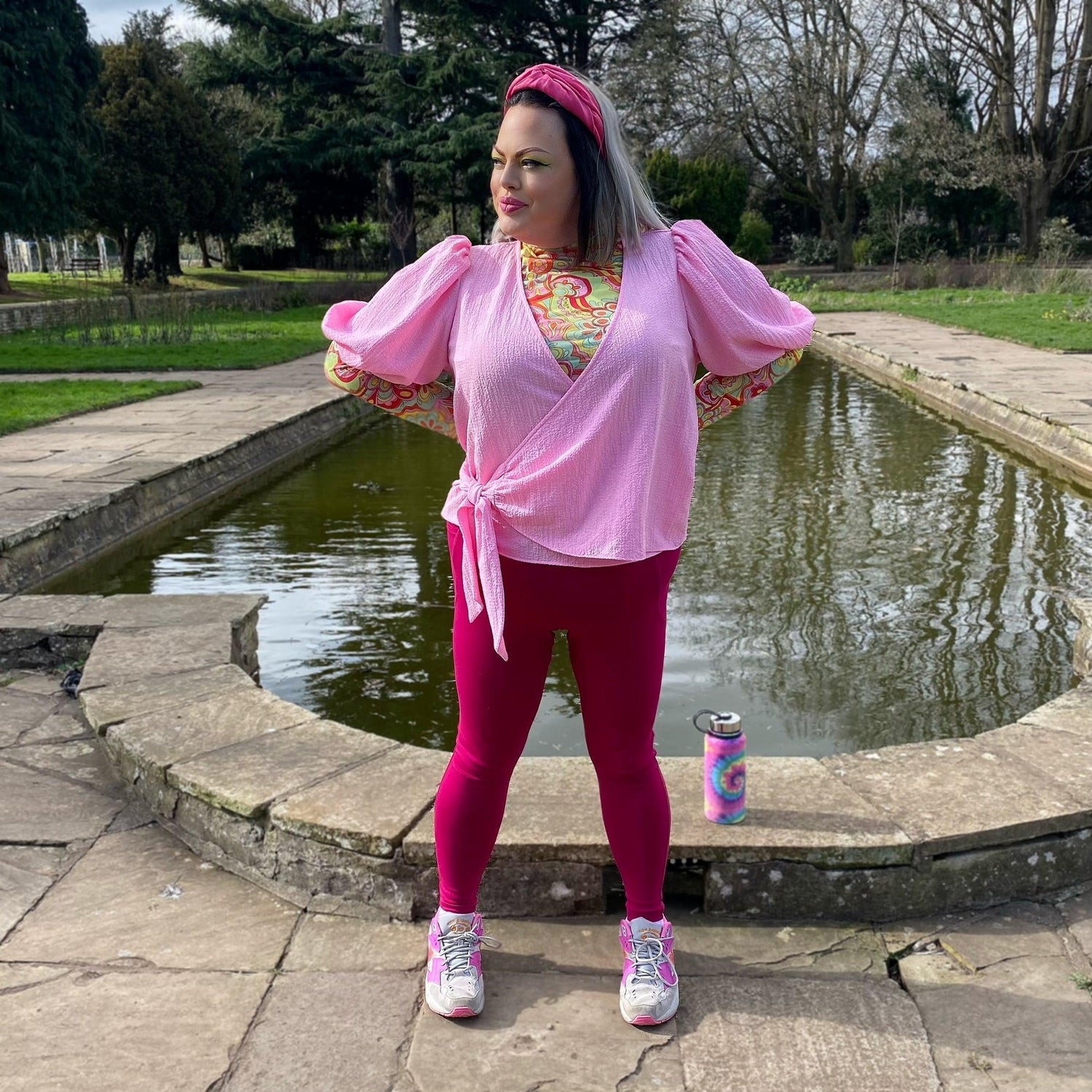 Leggings lunghi a prova di squat - Torta di lamponi