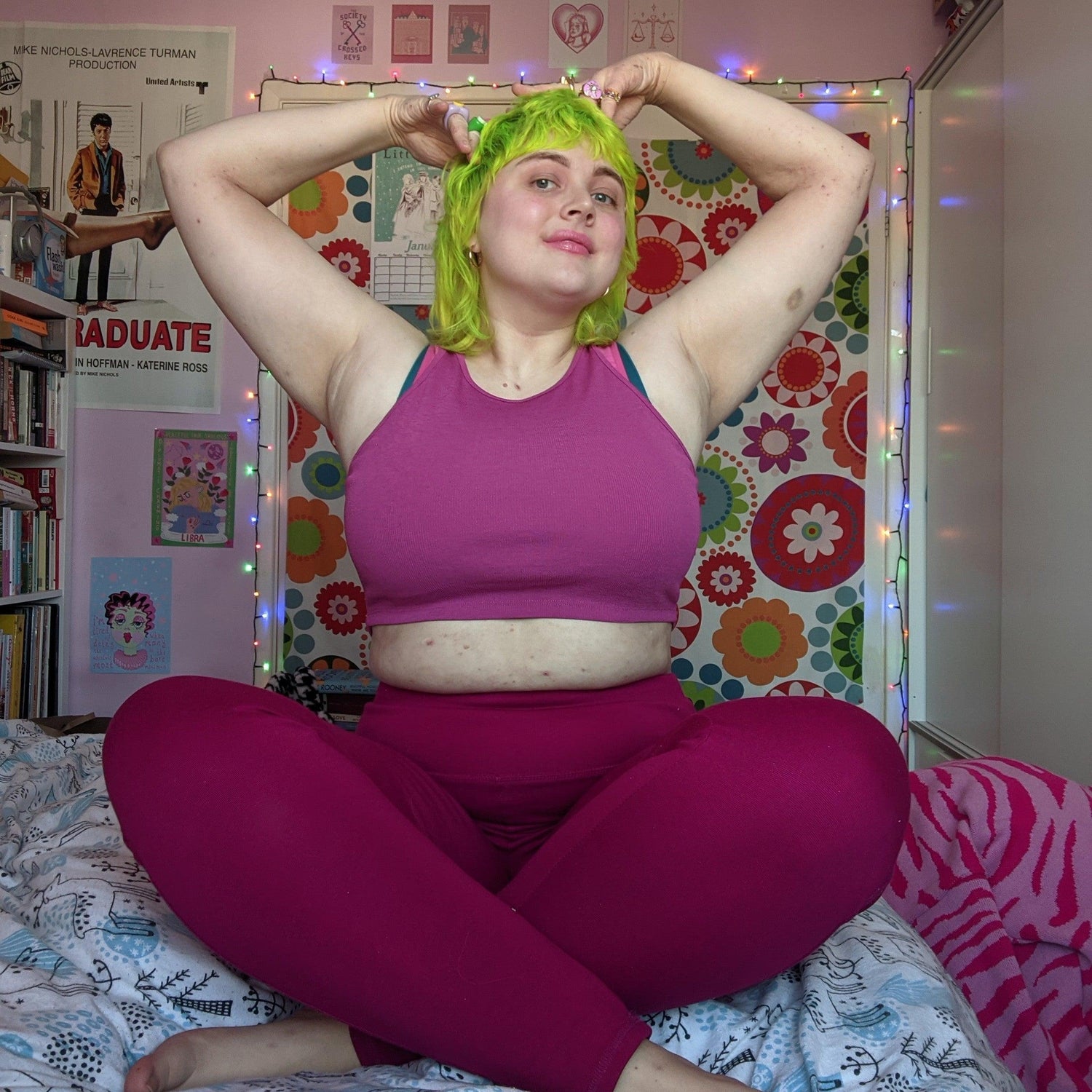 Leggings lunghi a prova di squat - Torta di lamponi