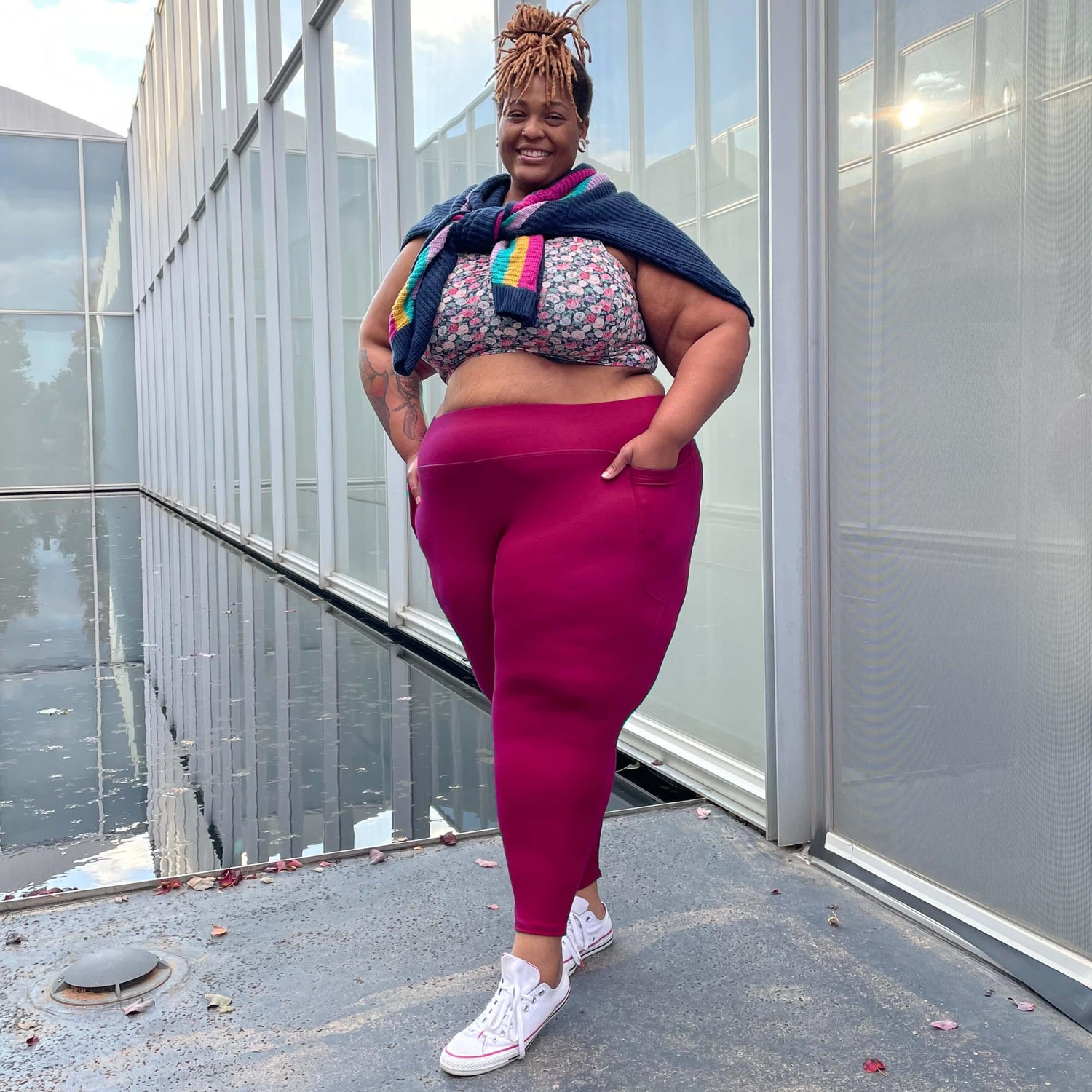 Leggings lunghi a prova di squat - Torta di lamponi