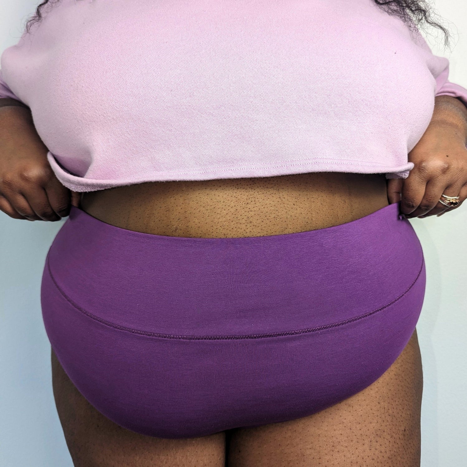 Biologisch Katoenen Super Hoge Benen Knickers - Grape Escape