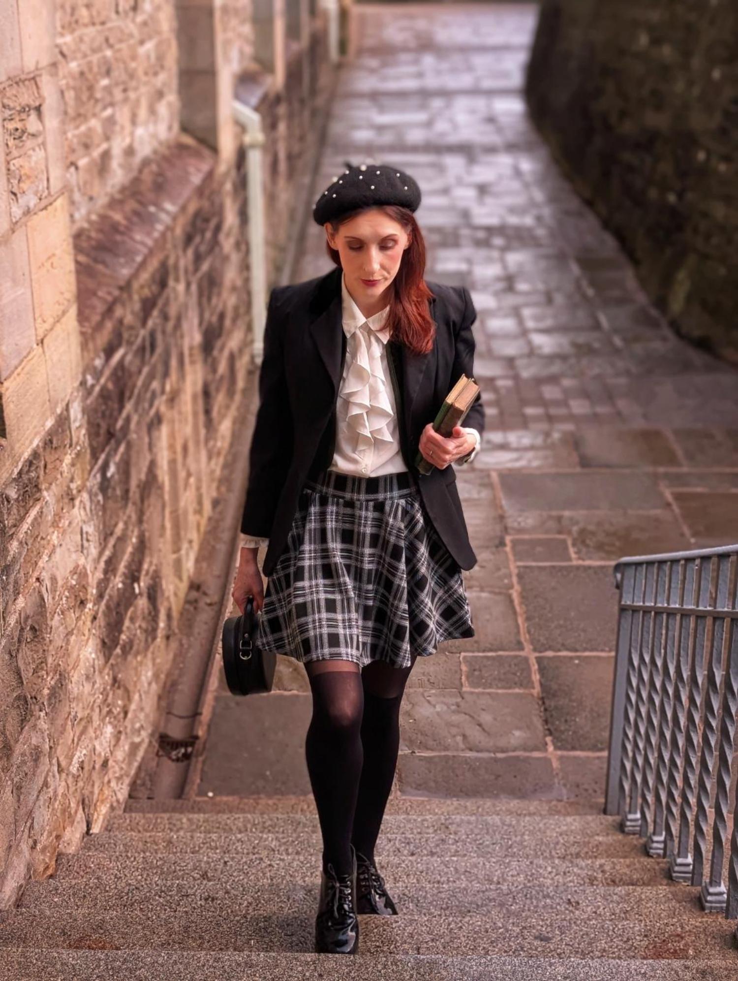 Geruite mini-flare rok - Cairn