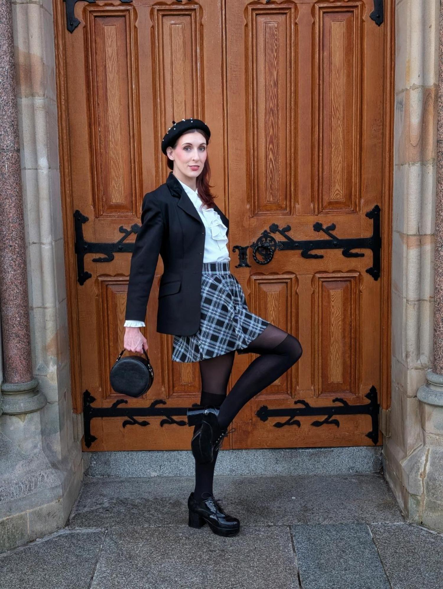 Geruite mini-flare rok - Cairn