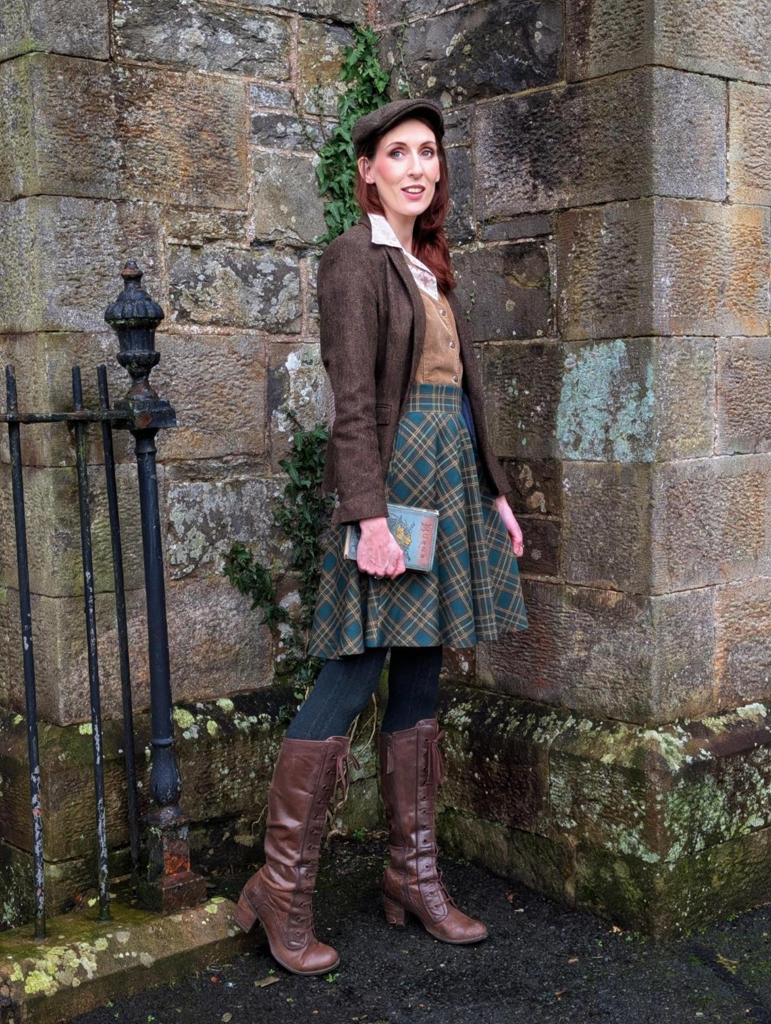 Geruite uitlopende rok - Glenfern