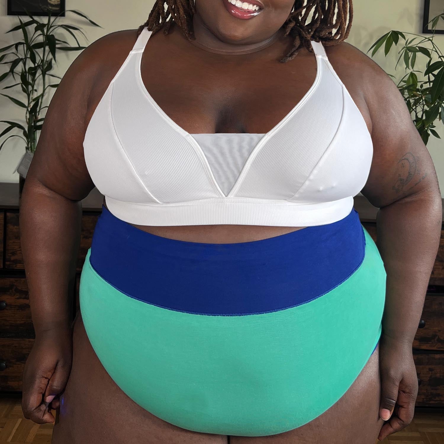 Organic katoenen superhoge tailleslip duo - Mint & Arabesque