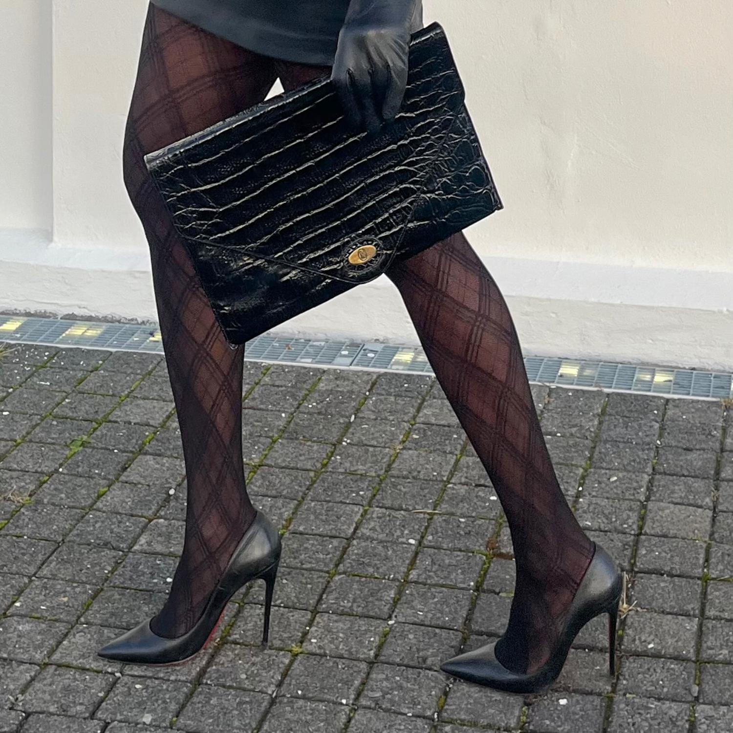 Kerstmis panty - Midnight Plaid