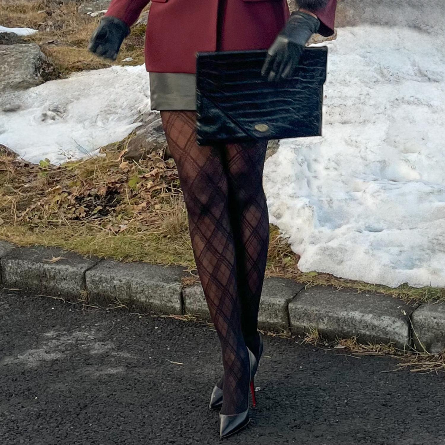 Kerstmis panty - Midnight Plaid