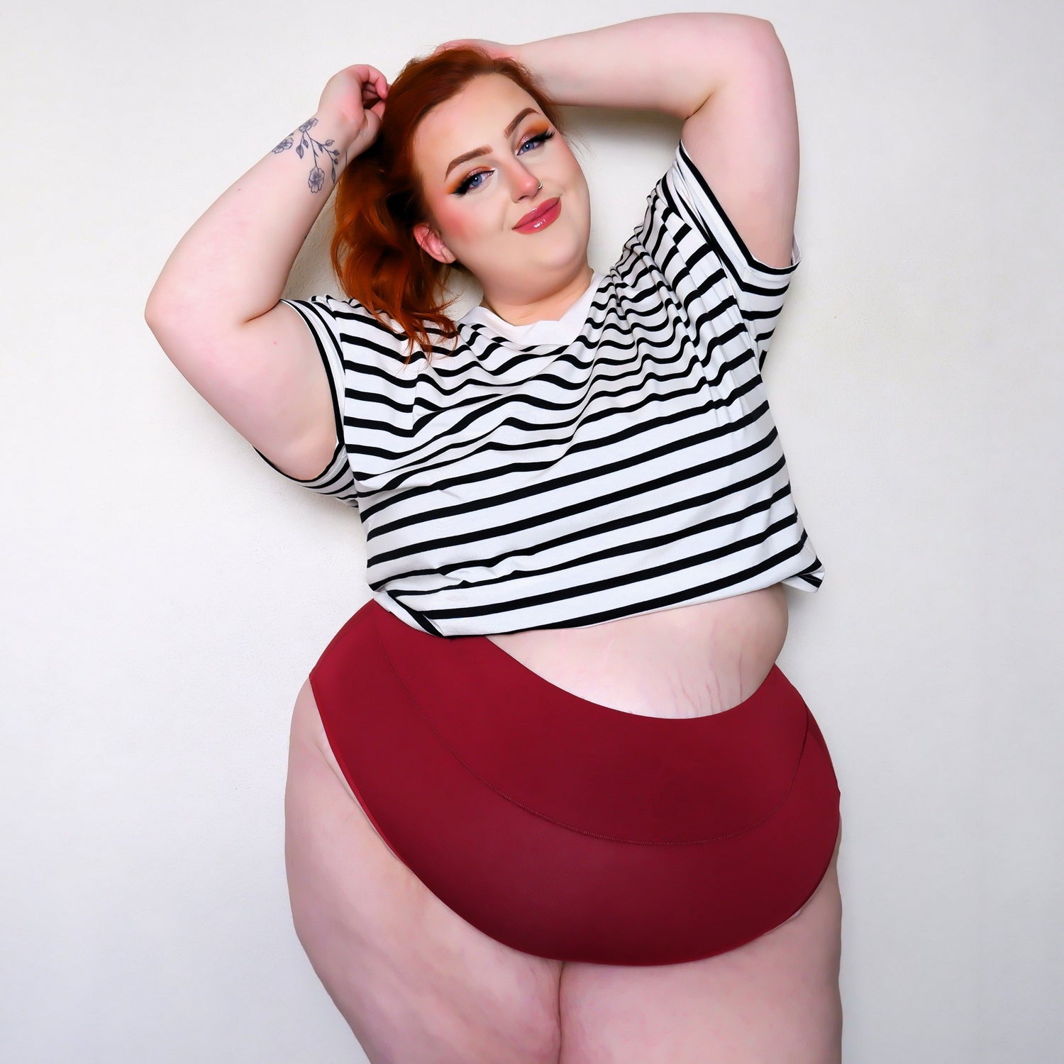 Biologisch Katoenen Super Hoge Benen Knickers - Bloedrood