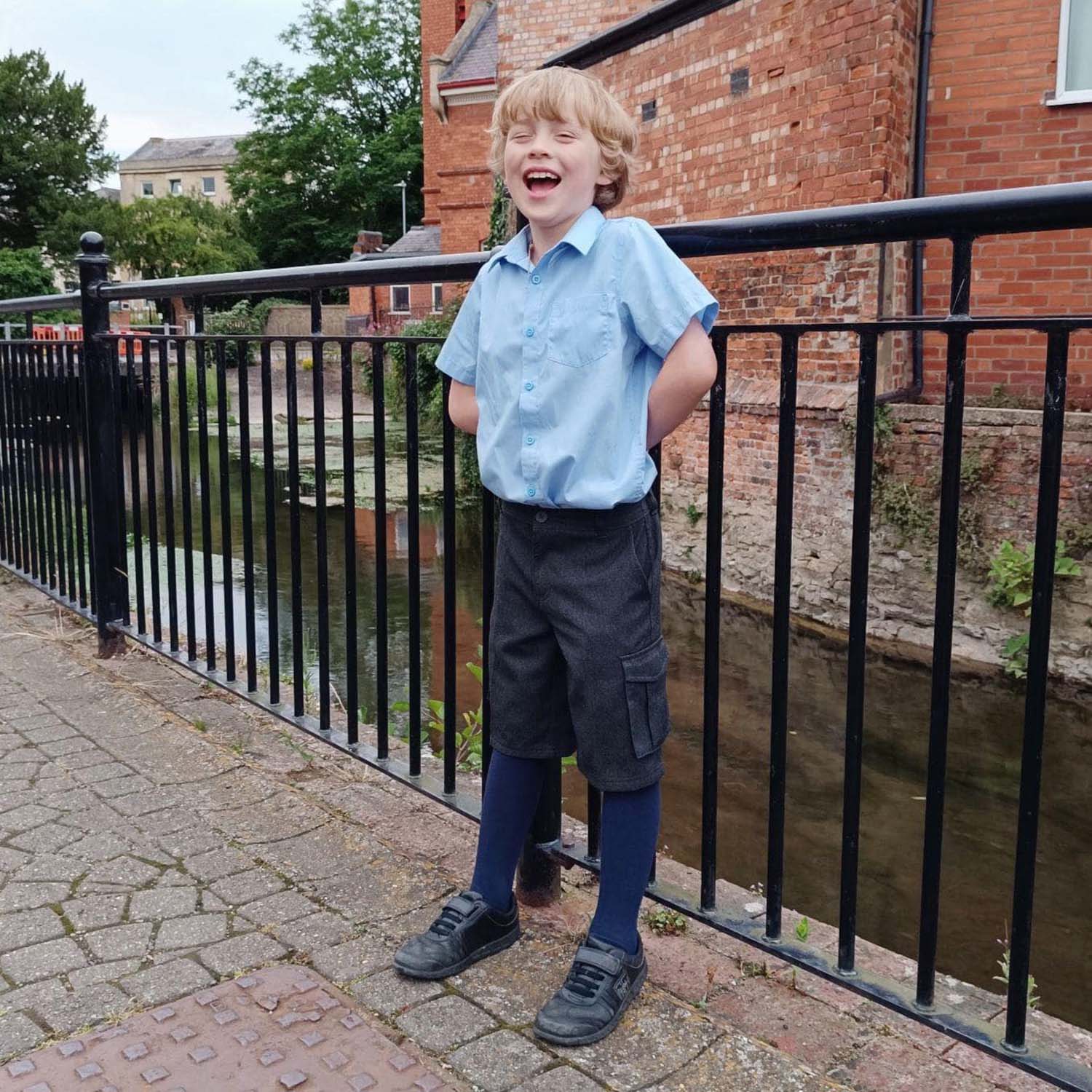 Katoenen kindermaillot - Navy