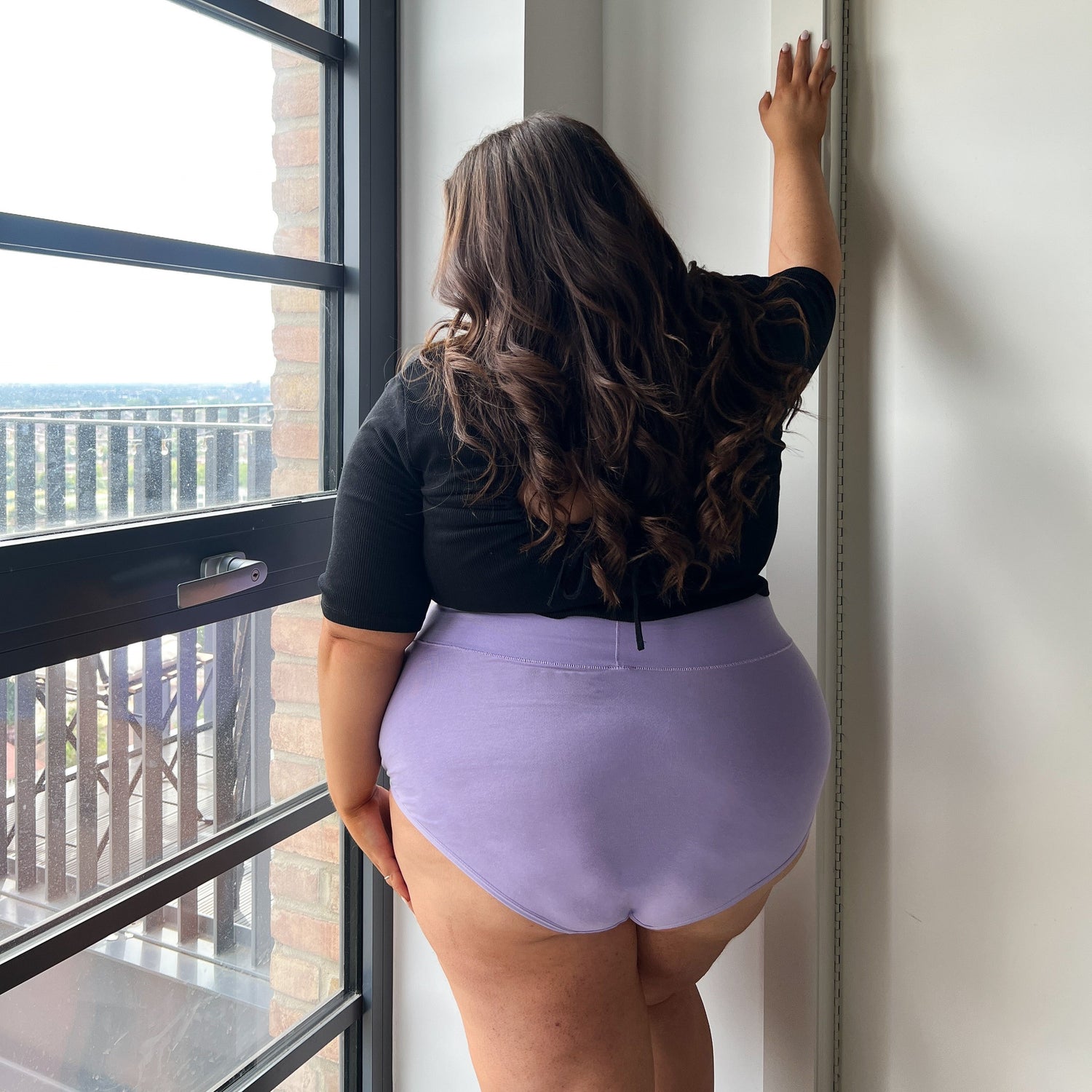 Onderbroek van biologisch katoen met super hoge taille - Cassis de Violet