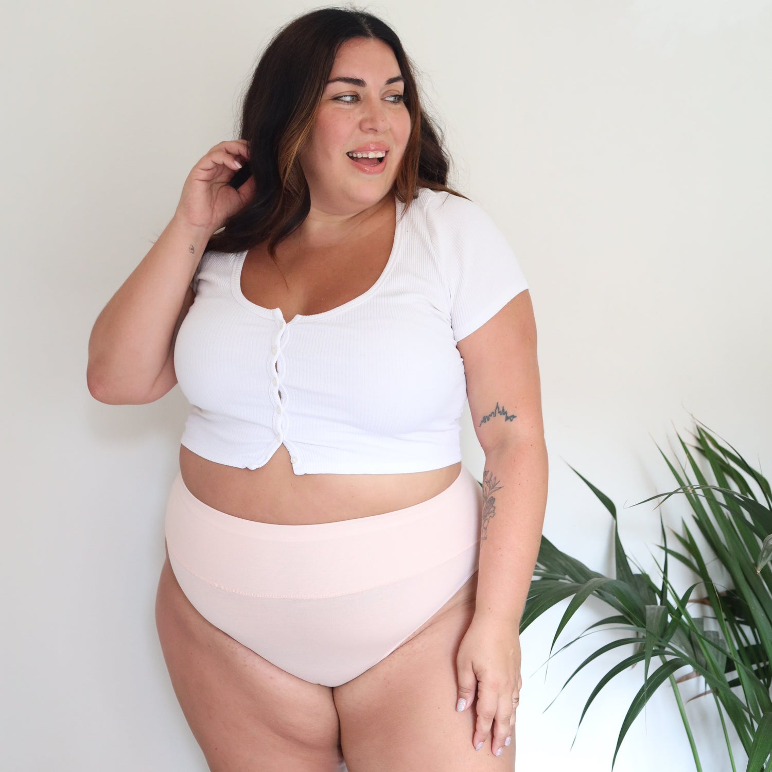 Biologisch Katoenen Super Hoge Onderbroek - Ballet Roze