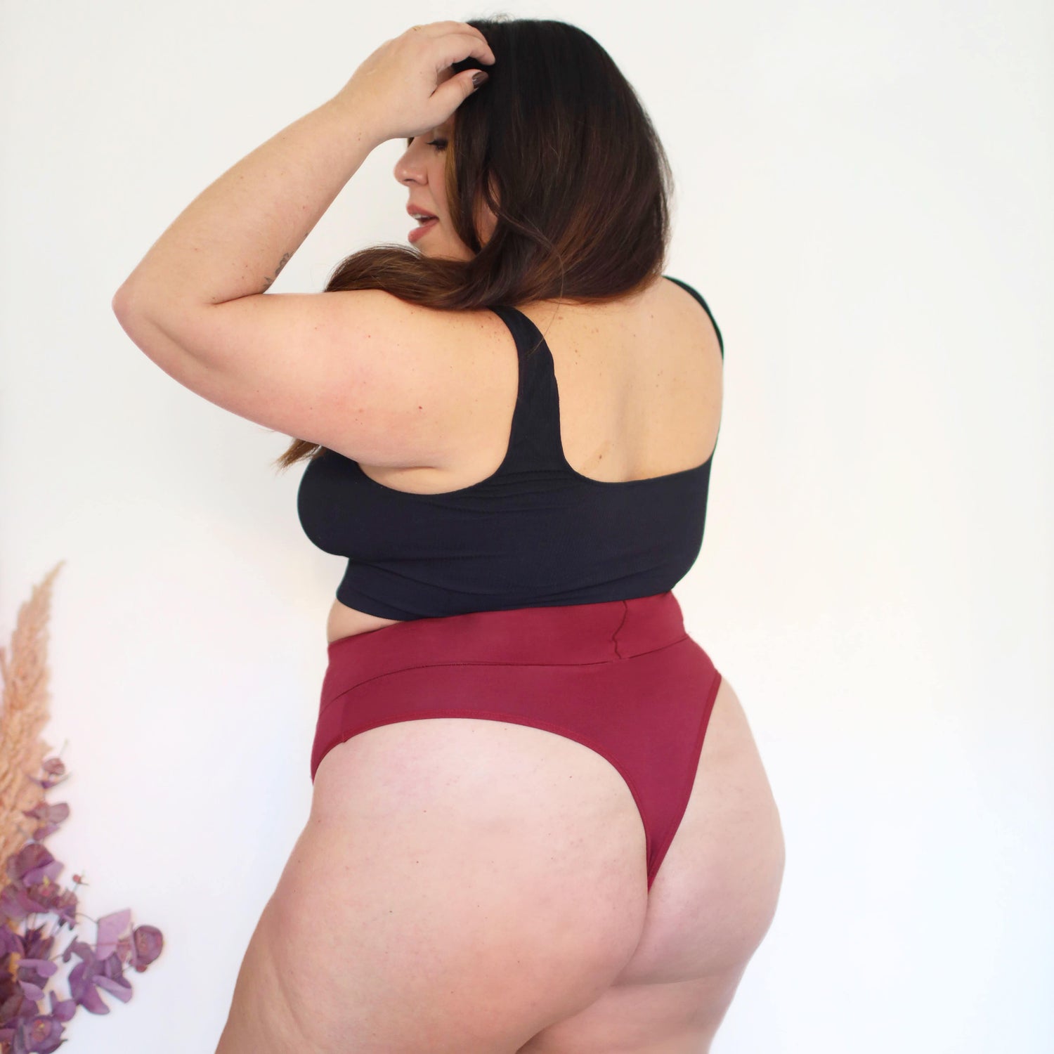 Biologisch Katoenen Cheeky High Leg Onderbroek - Bloedrood