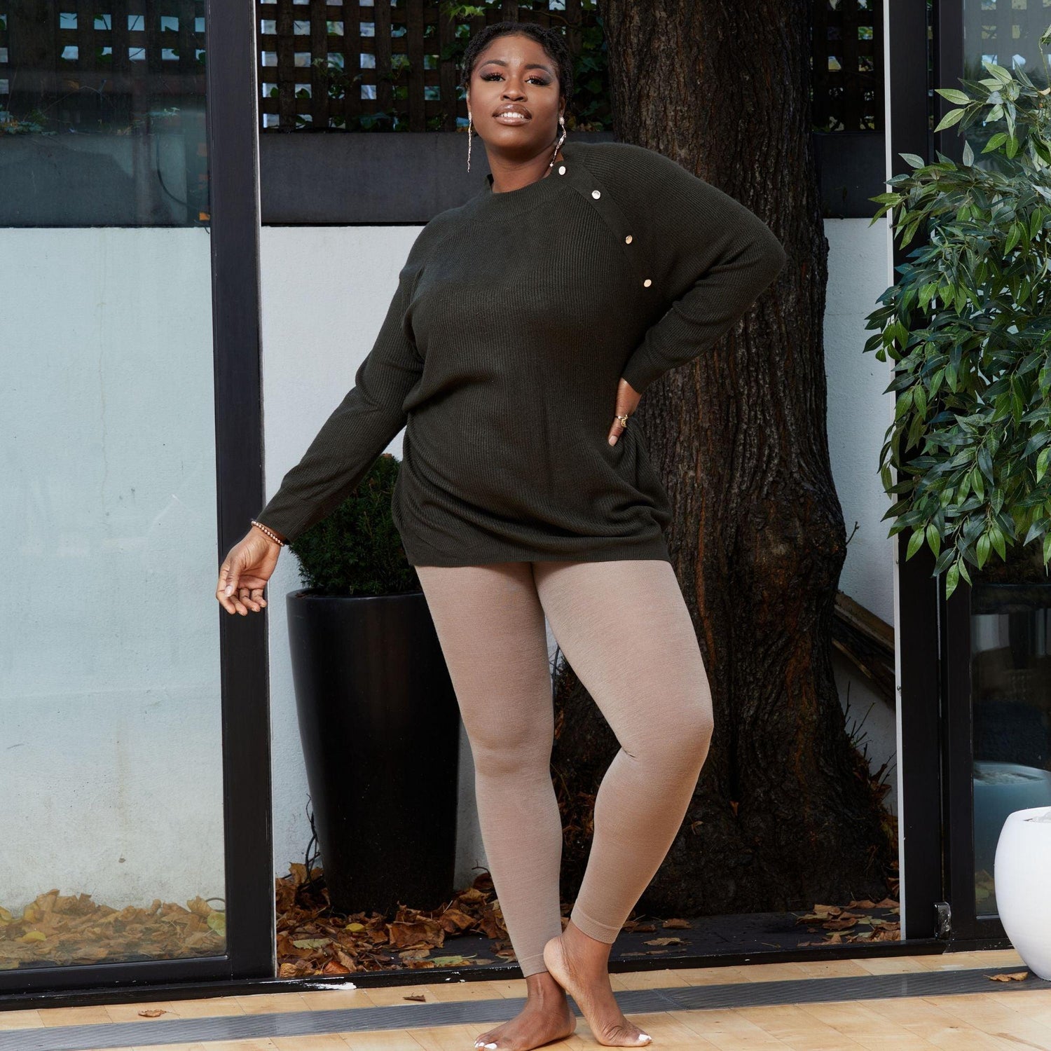 Merino wollen footless panty - Zand Dollar