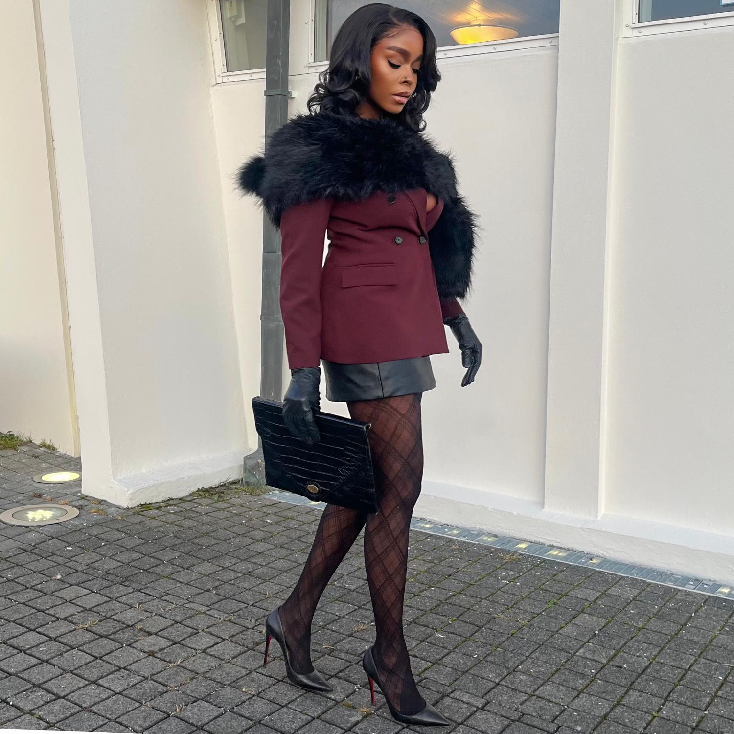 Rajstopy świąteczne - Midnight Plaid