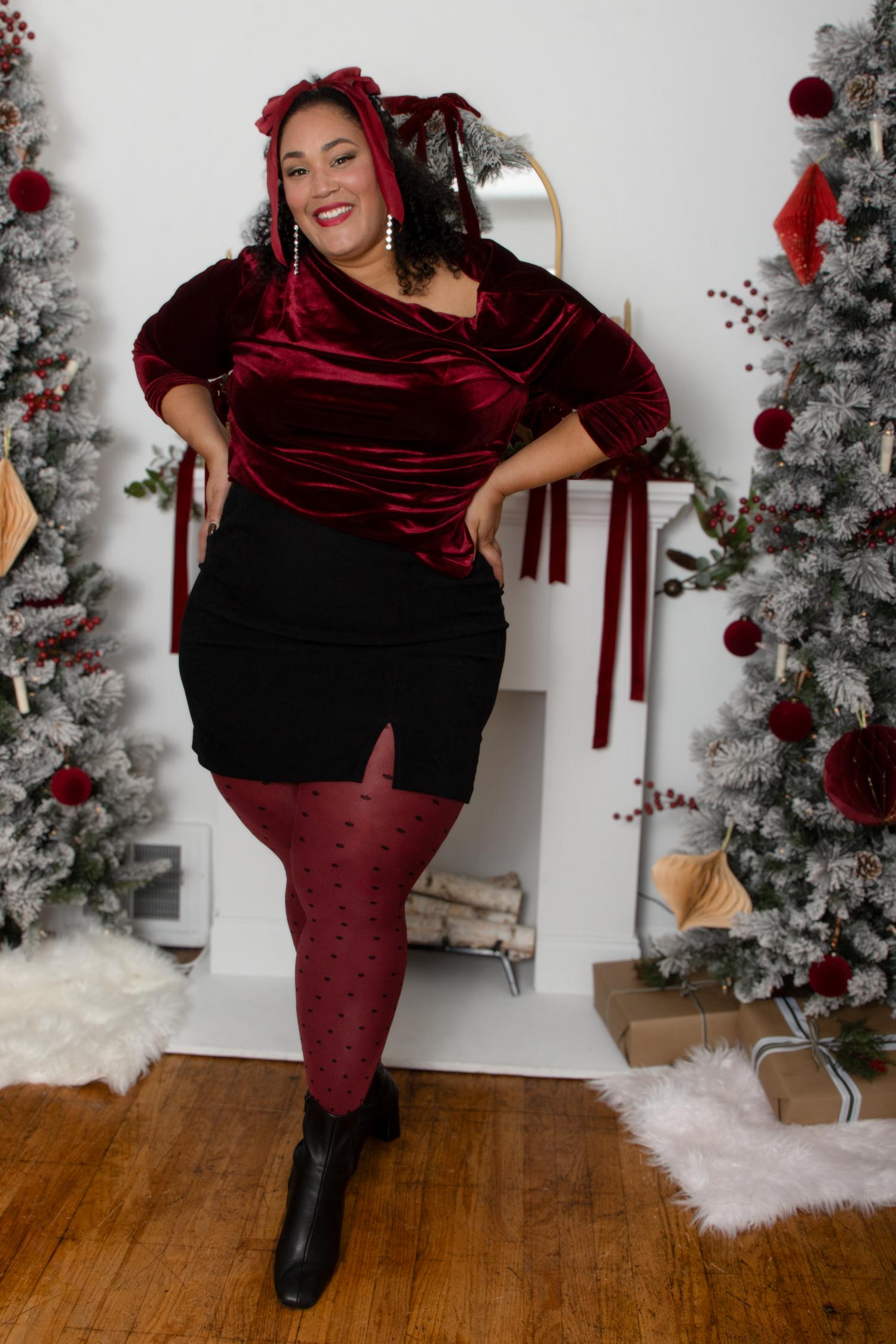 Christmas Tights - Cherry Dot