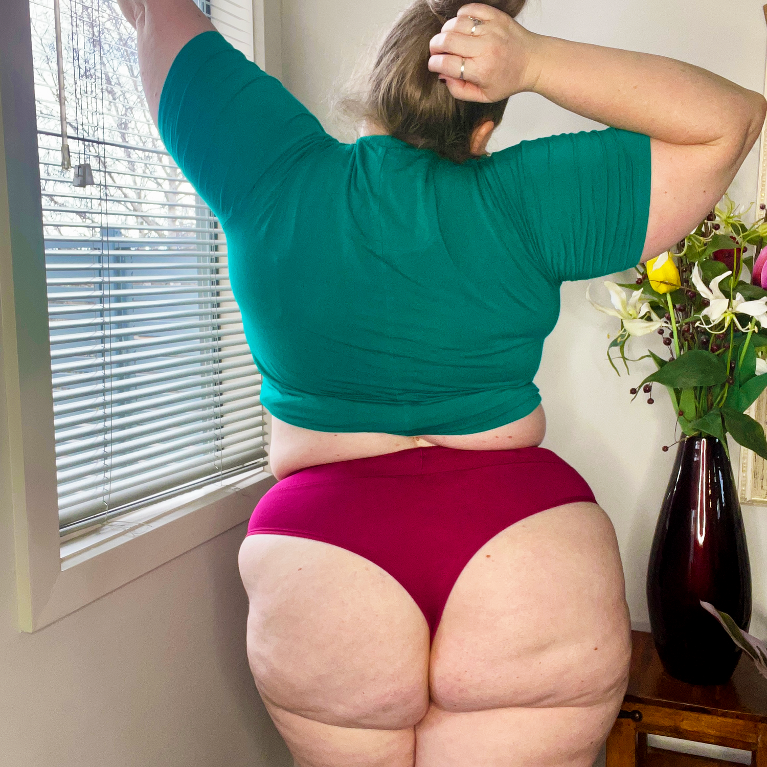 Majtki z wysokim stanem z bawełny organicznej - Raspberry Pie