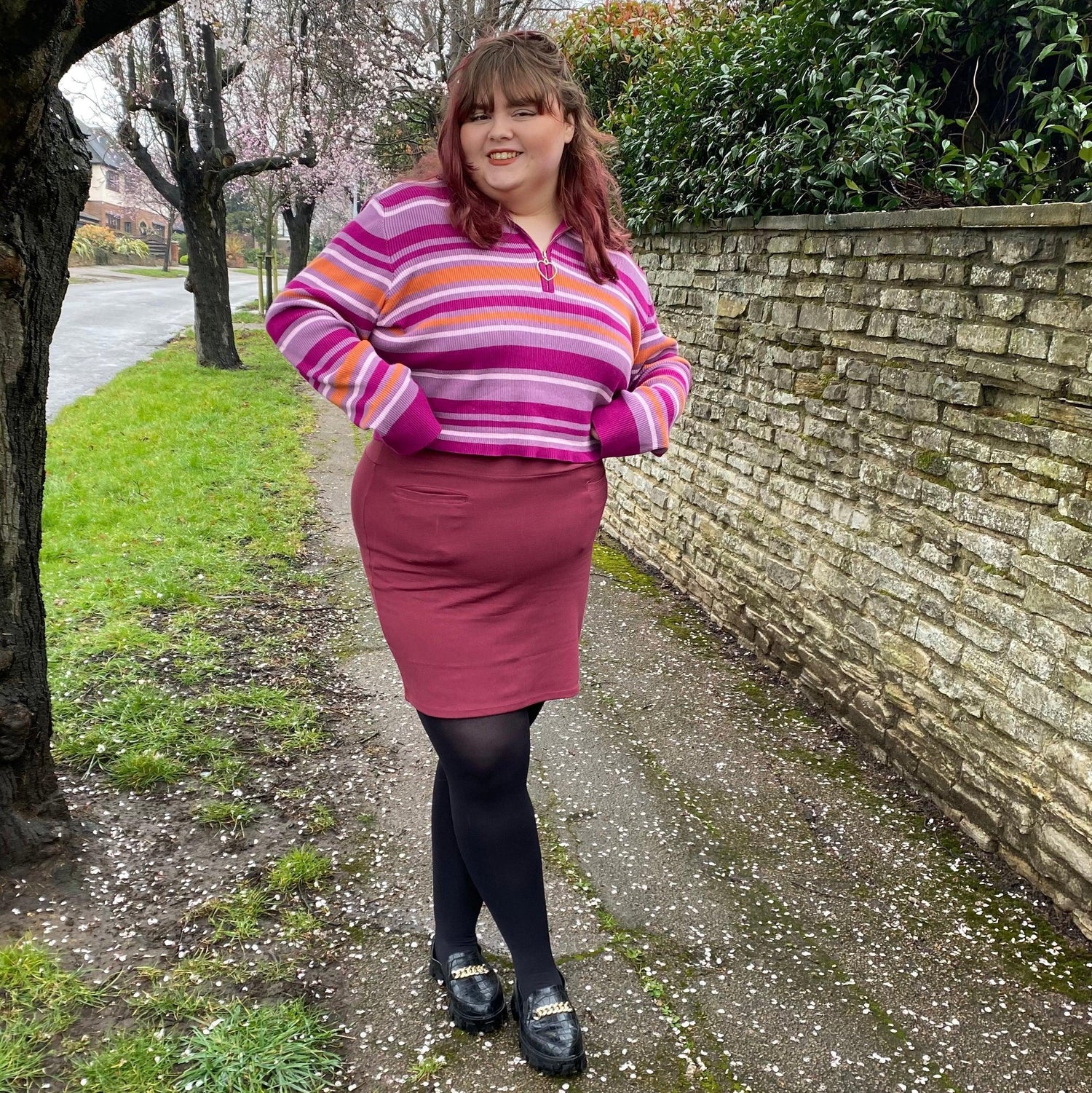 Mini spódniczka - bordowa