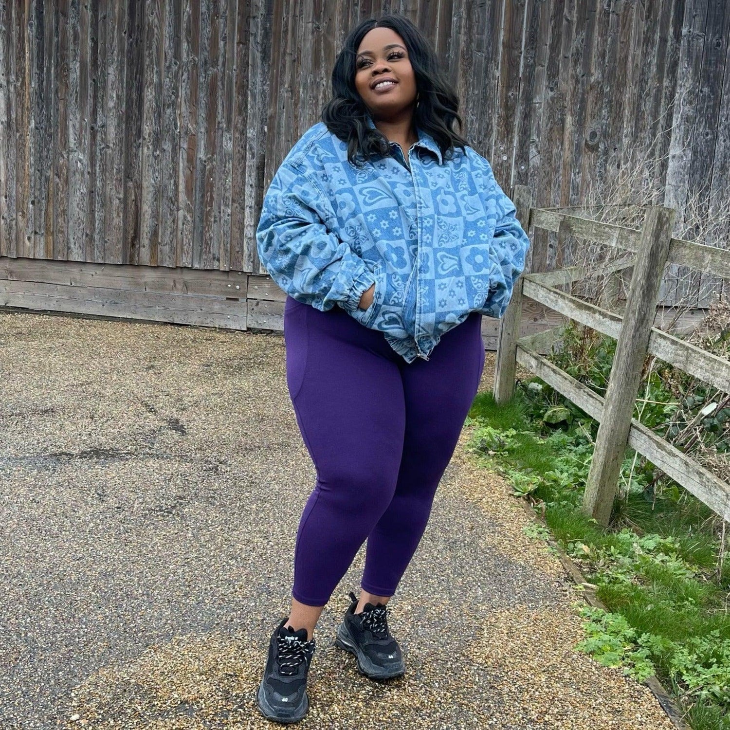 Leggings curtas à prova de agachamento - Suffragette Purple