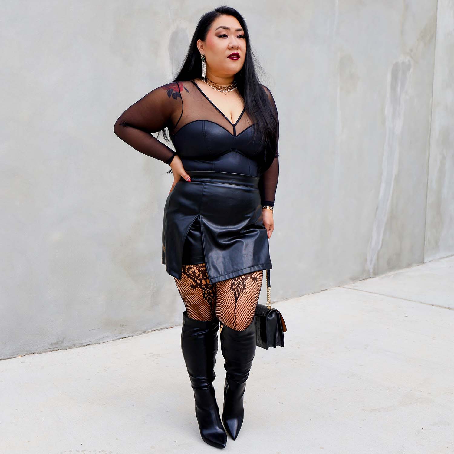 Bodysuit em pele sintética Siren