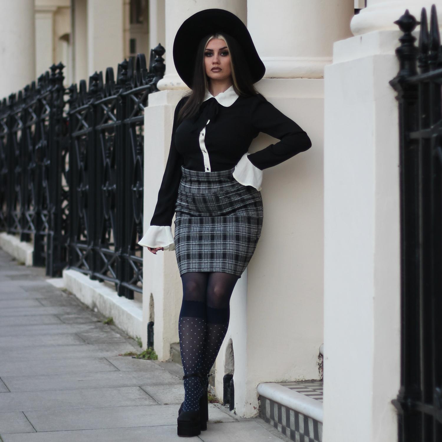 Seoul Chic Faux Sock Tights - Navy