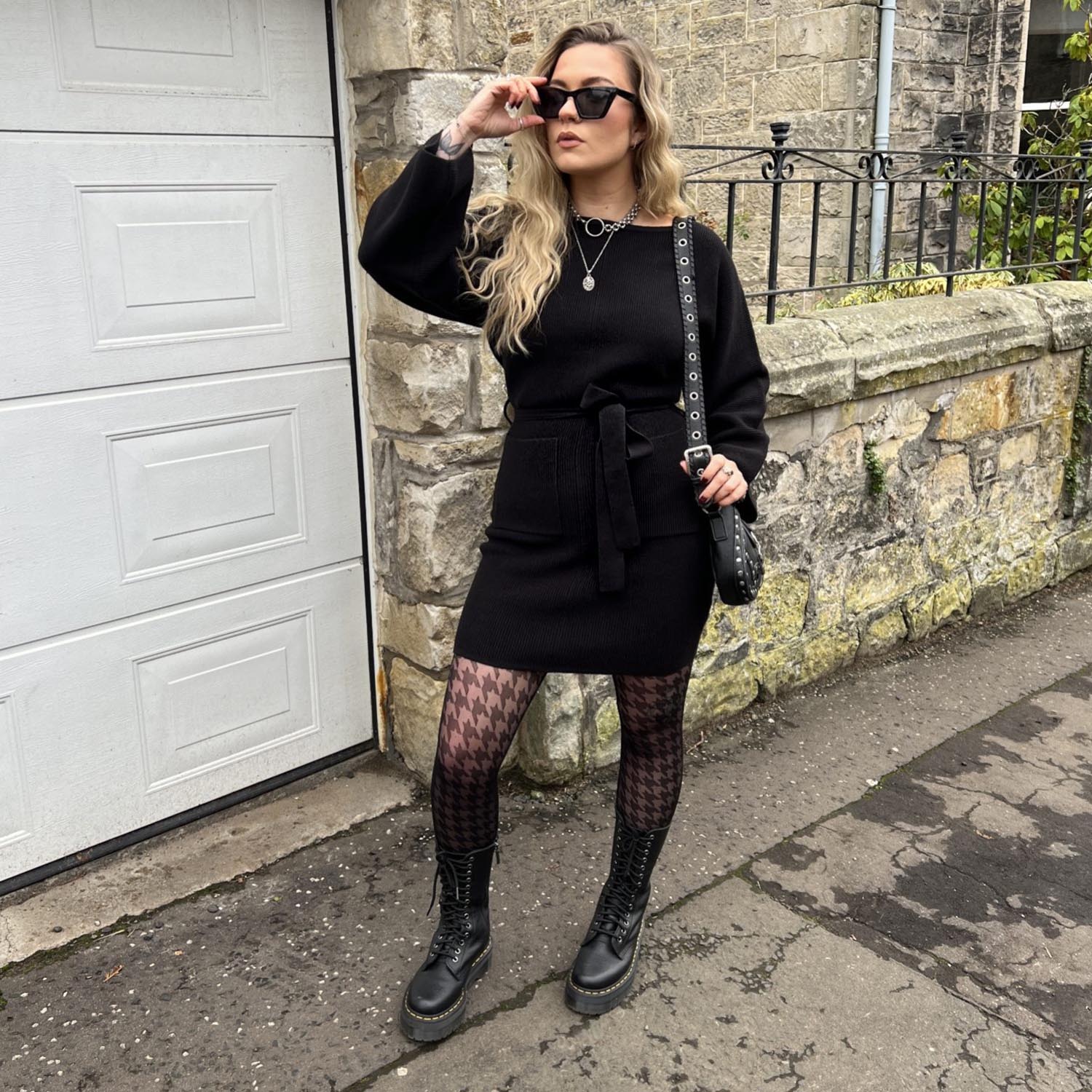 Vestido Cocoon de malha - Preto