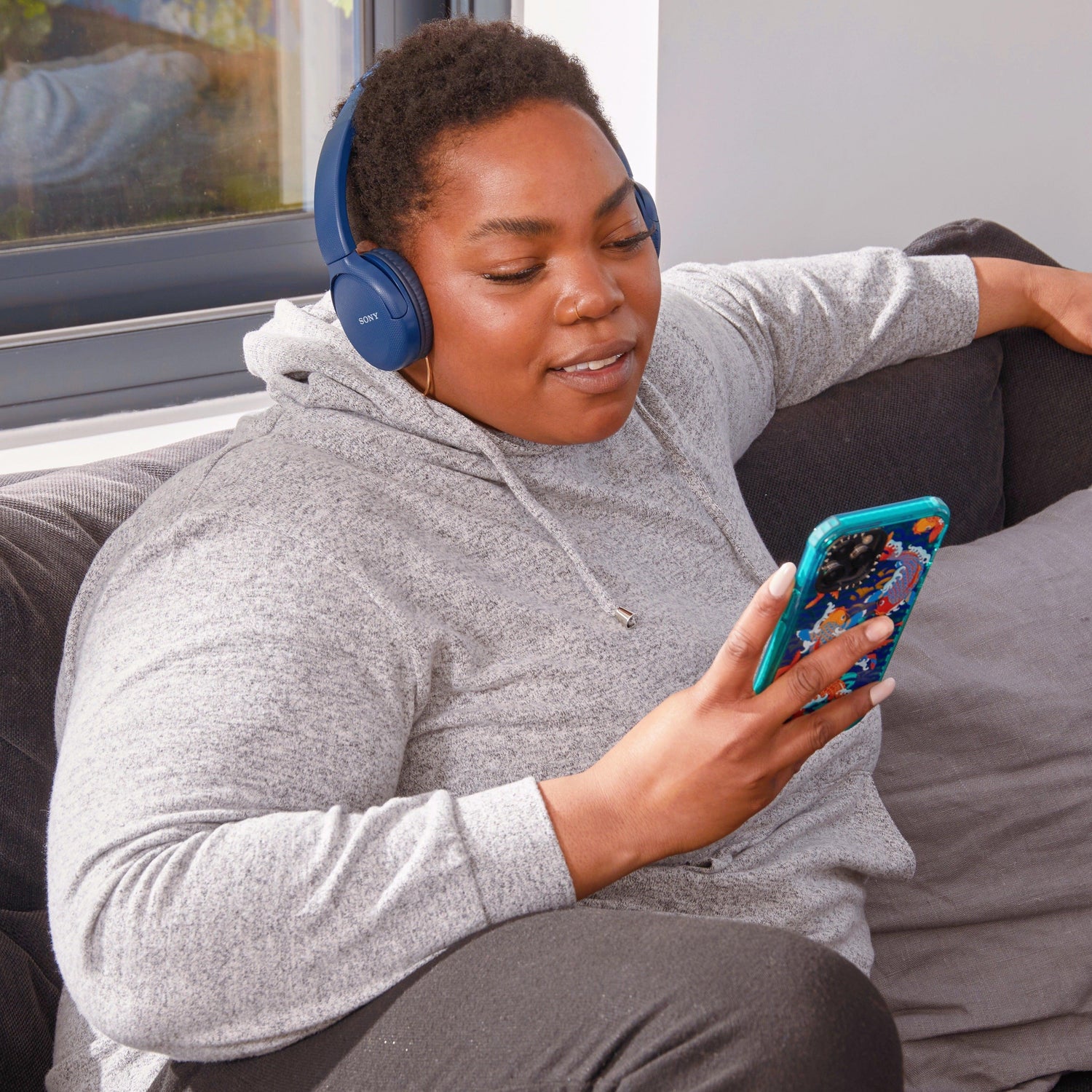 Casaco com capuz - Marl cinzento