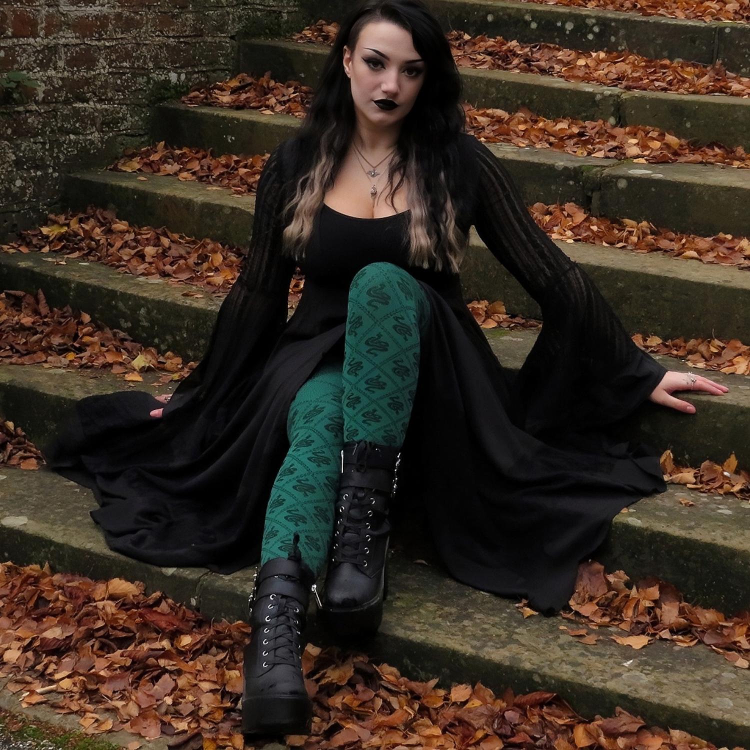 Collants opacos 80 Denier - Corra Snakes - Verde folhagem