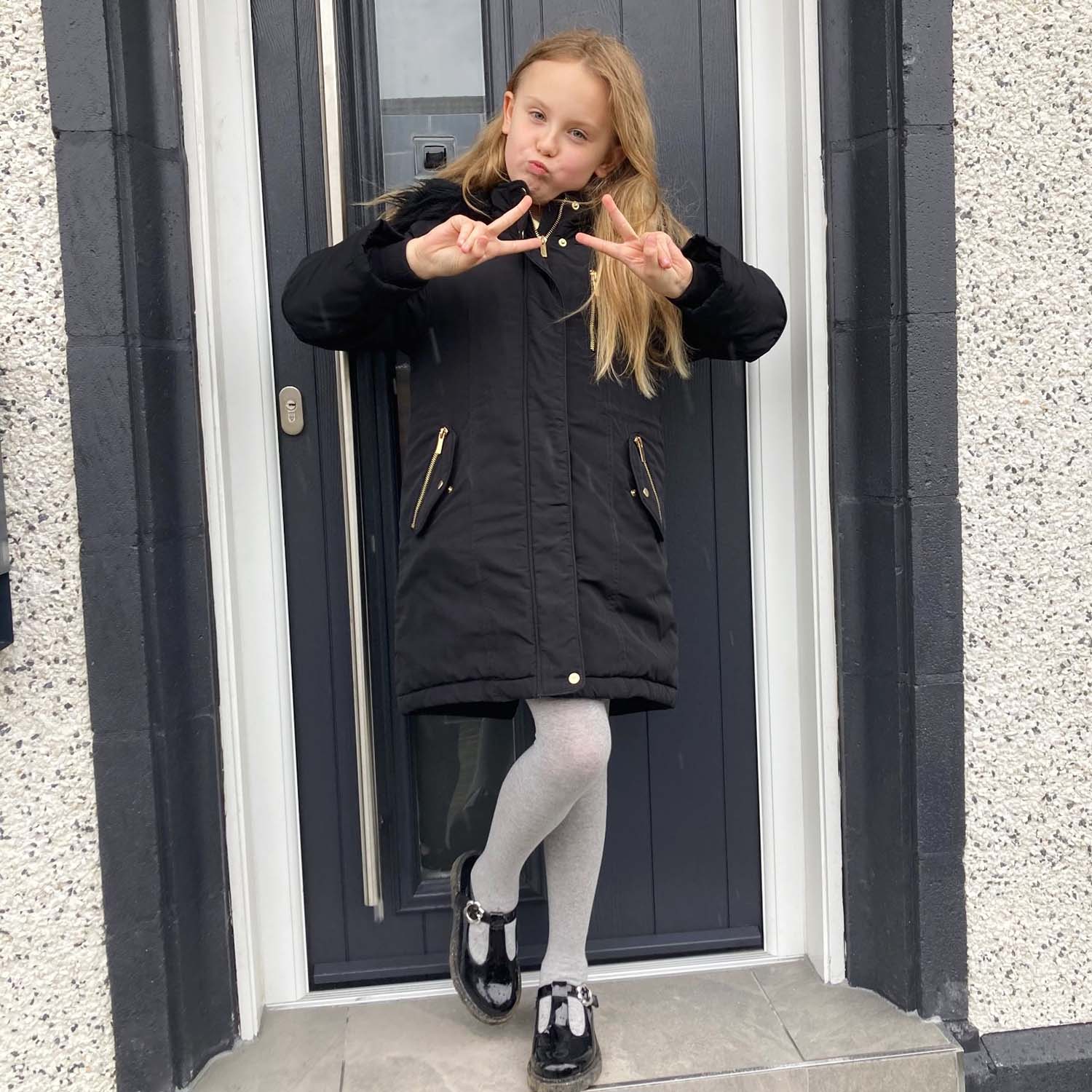 Collants de algodão para crianças - Cinzento Marl