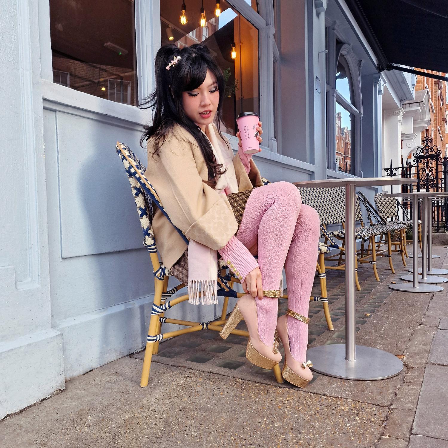 Meias de lã com padrão trançado Grannies V2 - Leitão