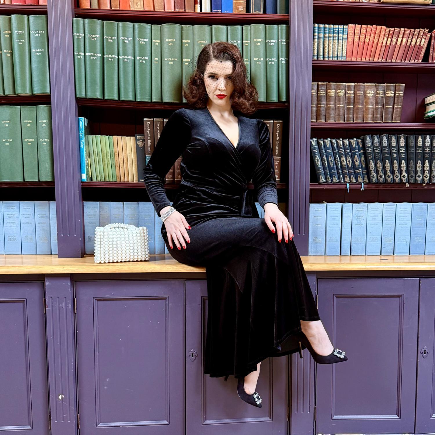 Saia sereia de veludo - Preto