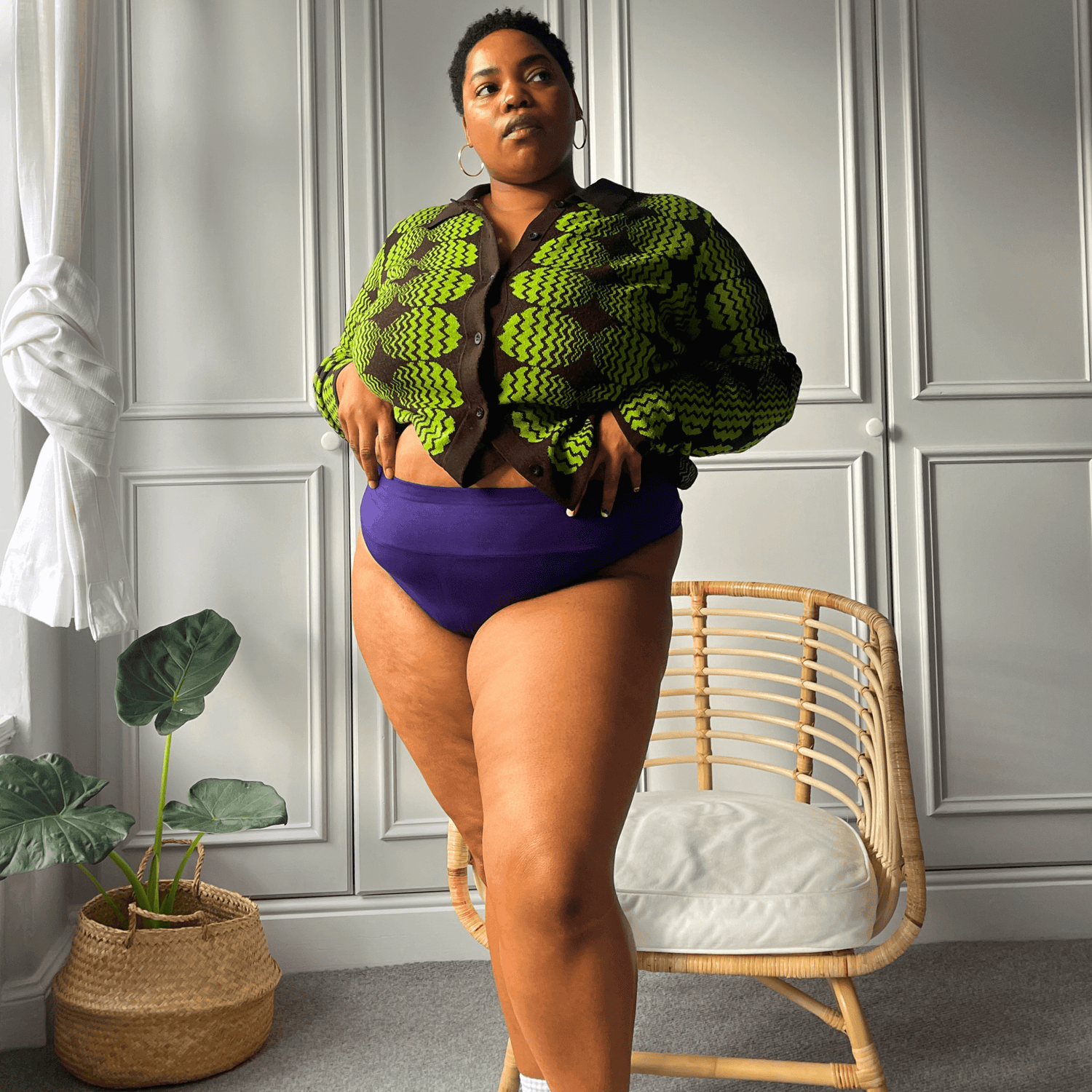 Tanga de algodão orgânico - Suffragette Purple