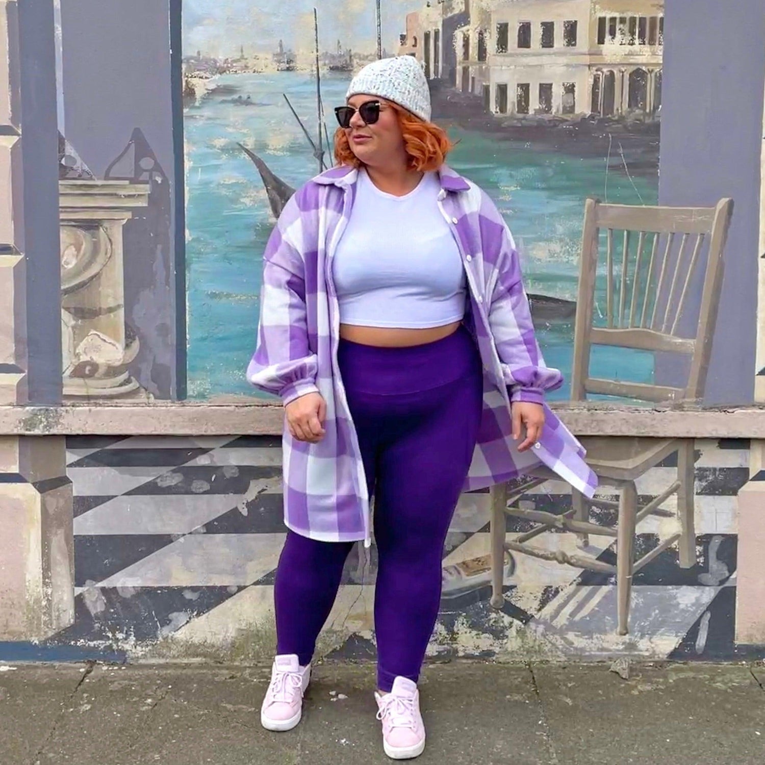 Leggings compridas à prova de agachamento - Suffragette Purple