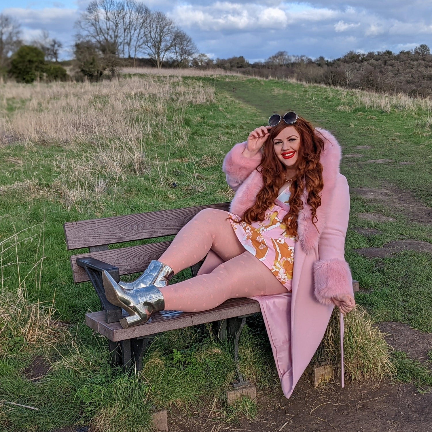 Collants às pintinhas - Abricot