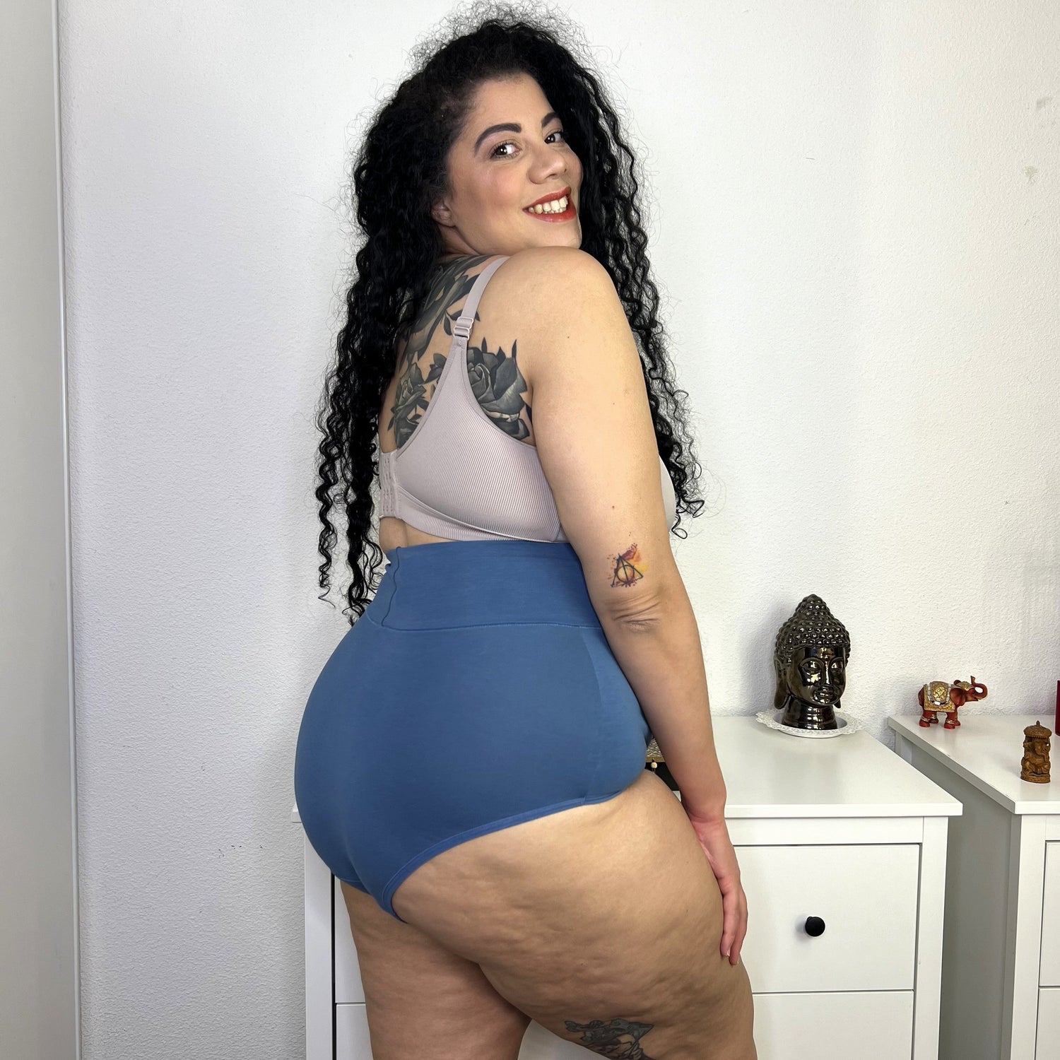 Super High Waist Knickers i ekologisk bomull - Denim