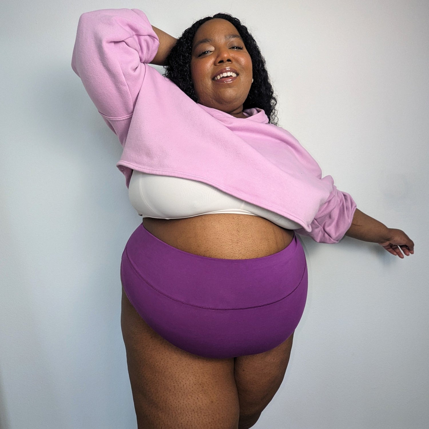 Super High Leg Knickers i ekologisk bomull - Grape Escape