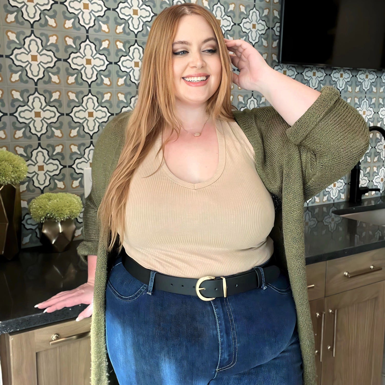 Midjebälte i vegansk läder - Guld